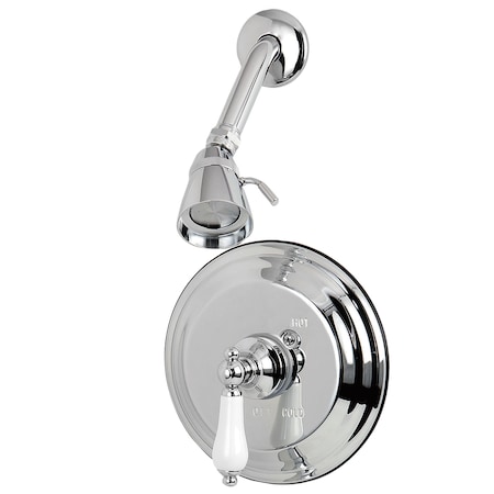 Kingston Brass Shower Faucet, 2, Wall Mount, Polished Chrome KB3631PLSO